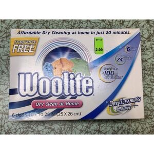 Woolite Dry Clean At Home By Dry Cleaner's Secret 6-Pack Cloths Sealed